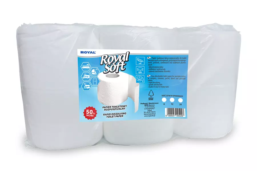Royal Soft – Papier toaletowy łatwo rozpuszczalny- toalety turystyczne